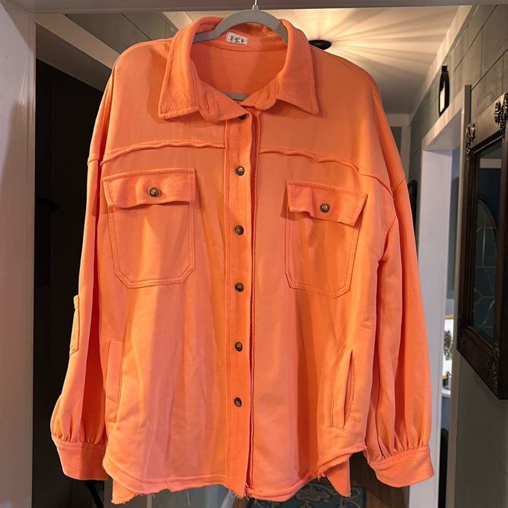 POL‎ French terry oversized shacket